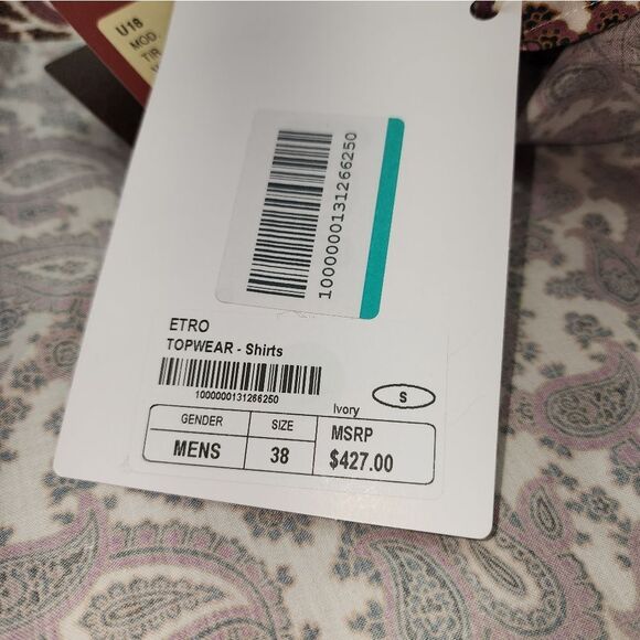 NWT Etro Long Sleeve Button Up Shirt - Mens - Picture 12 of 13